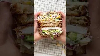 Thumbnail: Crispy chicken sando with elote ranch? Say less. 😮‍💨 #sandwich #recipe #summer #foodies #kewpie