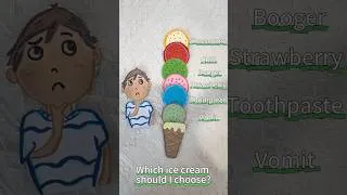 Thumbnail: 🤢 🤮Yuck or yum? 😝😵‍💫 Who wants some booger, vomit, toothpaste, and chili Ice Cream?!  #icecream