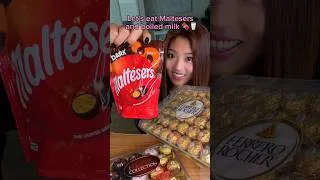Thumbnail: Let’s eat maltesers and boiled milk 🥛 #food #eating #mukbang #chocolate #asmr