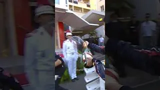 Thumbnail: Vettel Sprays Guard's Face with Champagne 🍾  #formula1 #redbullracing #monaco