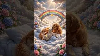 Thumbnail: A Puppy Joins a Sleeping Dog on a Cloud 🐾 ☁️ 🌈 🐶 Heartwarming AI Animation #shorts