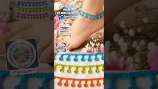 Thumbnail: Handmade Crochet Anklet Tutorial for beginners ✨🩵 #crochet #diy #shorts #anklets ........