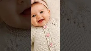 Thumbnail: Little Flower Baby Cardigan 🌸 Full Tutorial Linked! #shorts #knitting