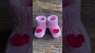 Thumbnail: Fast & Easy Baby Girl Booties 🎀 #knitting #shorts