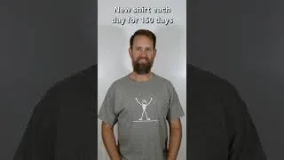 Thumbnail: 150 day fitness challenge - new shirt each day! 🏋️ #shorts #animation #fitness #art