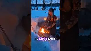 Thumbnail: I Built a Snow Shelter to Survive the Night 🥶🔥 #wintersurvival #motorcycleadventure