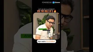 Thumbnail: Got IPO Allotment? Use the Rule of 5 🔥 #kushallodha #ytshorts #investing #stockmarket