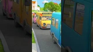 Thumbnail: Wheels on the Bus! (Yellow, Blue & Pink Buses) #wheelsonthebus #bus #wheels