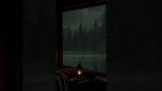Thumbnail: hard rain in the cozy cabin | deep sleep ambience