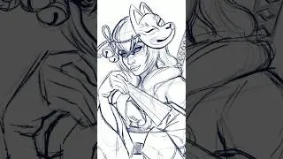 Thumbnail: Did I improve? :) Full process & rambling on my channel :) #digitalart #oc #shorts