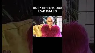 Thumbnail: Phyllis Diller wishing Lucy a happy birthday.