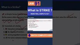 Thumbnail: What is Strike under Industrial Disputes Act | #ccsu #lawstudents #industrialdisputesact