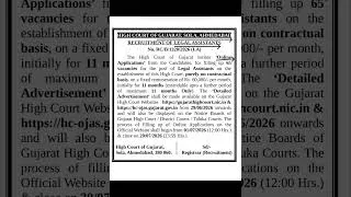 Thumbnail: Legal Assistant Vacancy #legalassitant #HighCourt #Gujarat #60000 salary