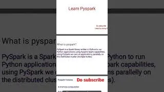 Thumbnail: what is pyspark #pyspark #spark #dataengineer #shorts #bigdata