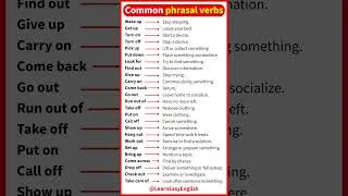 Thumbnail: List of common PHRASAL VERBS with meanings ✅