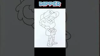 Thumbnail: How to Draw Dipper Pines from Gravity Falls ⚡ Easy Tutorial!