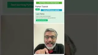 Thumbnail: Intro to Python Full course using W3Schools Website #python #w3schools