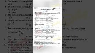Thumbnail: 11th Physics 1st Mid-Term Question Paper 2026 #midterm2026 #std11physics