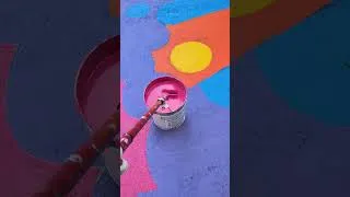 Thumbnail: We Painted A Huge Mural On The Floor  #mural #streetart #graffiti #shorts