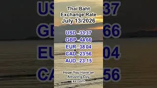 Thumbnail: Thai Baht Exchange Rate July 13/2026 #thailand #exchange