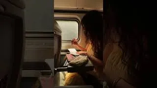 Thumbnail: the tension between a girl, a journal, and a window seat #trainride #thoughtdaughter #journaling