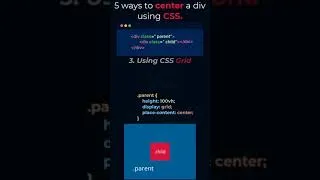 Thumbnail: 5 ways to center a div using css. #shorts