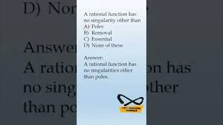 Thumbnail: Complex analysis MCQ | Singularity | Competitive exams preparation | LBT #pgtrb #tnsetmaths #mcq