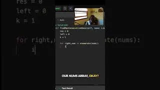 Thumbnail: Max Consecutive Ones II — Sliding Window Explained (LeetCode 487) #lindorcodes #leetcode #coding