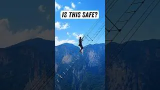 Thumbnail: Is This Safe? 📍Zhangjiajie, China 🇨🇳 #zhangjiajie #chinatravel #climbing #adventure