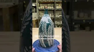 Thumbnail: Carving a Bottle! #ceramic #pottery #carvingtools
