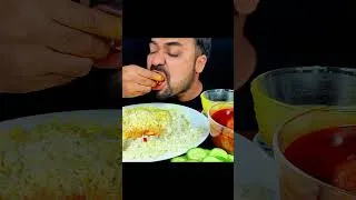 Thumbnail: Eating Spicy Chicken Curry, Chicken Gravy, Salad, Dal | #shorts