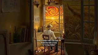 Thumbnail: Relaxing Sunset with Van Gogh & Cute Orange Cat 🎨✨ #asmr #cozy #sleepmusic #relaxingmusic #vangogh