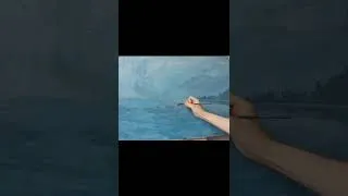Thumbnail: "Boating on the lake" Acrylic Painting #shorts #short #shortvideo