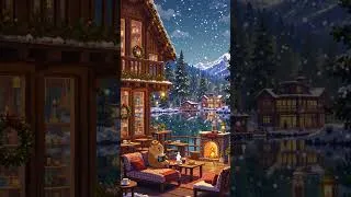 Thumbnail: ❄️Winter lofi music by the lake with crackling fireplace sounds 🔥 Chill Lofi Capybara