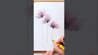 Thumbnail: Watercolor Abstract Flowers - Granulating Burgundy Red from Mijello #watercolor #art #painting