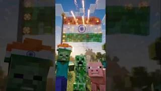 Thumbnail: Minecraft all mobs celebrating independence day in minecraft 🇮🇳 #shorts #viral