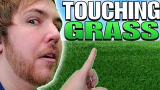 Thumbnail: Grown man goes outside for the first time to TOUCH GRASS #shorts