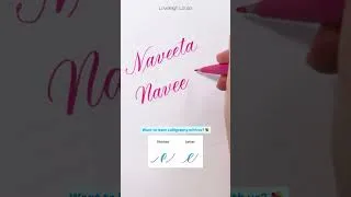 Thumbnail: "Naveeta" Written in Modern Calligraphy with a Brush Pen