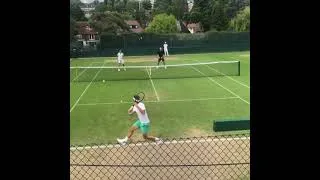 Thumbnail: Roger Federer 2 vs 1 Training 🔥 #shorts