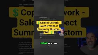 Thumbnail: Copilot Cowork - Sales Prospect Summary Custom Skill