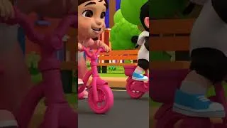 Thumbnail: Animals Race on Bikes! | Wheels Go Round Newborn Baby Song #shorts