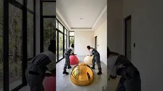 Thumbnail: Empty Room to Luxury Pink Marble Bedroom 😍  Epoxy Floor Transformation #Shorts
