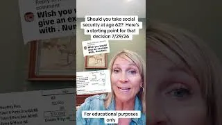 Thumbnail: 7/29/26 How to calculate a #socialsecurity #breakeven #education #retirement #planning #finance