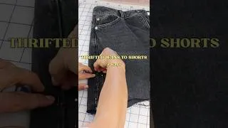 Thumbnail: 3 ways to turn thrifted jeans into shorts (professional) #sewing