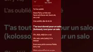 Thumbnail: tayc_-_salo_ft_didi b #spotify #musique #music #lyricvideo #lyrics #speedsong #paroles #song