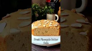 Thumbnail: Fresh Pineapple Butter Cake 🍍🍰 No Maida No Oil No Oven Eggless Cake #pineapple #buttercake #cake