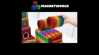 Thumbnail: Building Aquariums, Villas Rooftop Double Water Slides With Magnets For Hamster #magnetworld #shorts