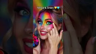 Thumbnail: 🎬 Rainbow Full Face Makeup 🌈 | Color Explosion Look ✨|#makeuptutorial |#rainbow |#makeupreels
