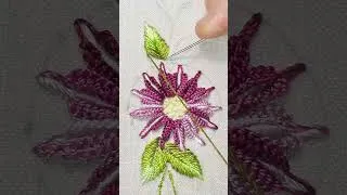 Thumbnail: Floral Embroidery Tutorial | Dimensional Purple Daisy Pattern SHORT