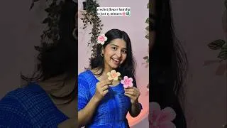 Thumbnail: Easy Crochet Flower Hair Clip Tutorial 🌸 #crochet #diy #handmade #beautiful #crochettutorial